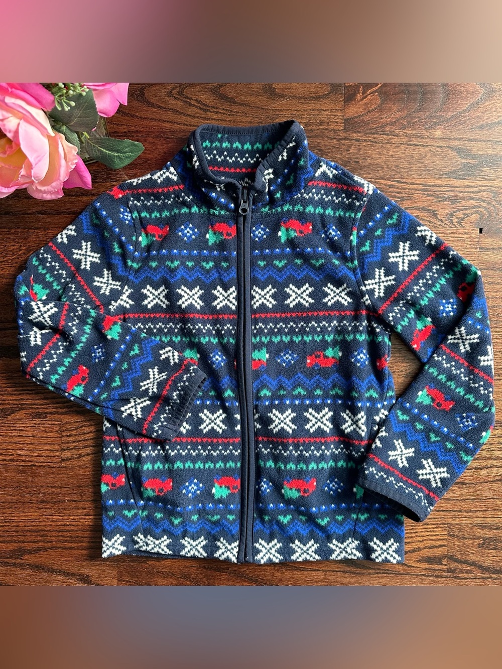 Osh Kosh pickup truck fleece full zip jacket, Size 6